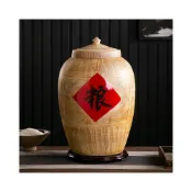 (店+)陶瓷米缸米桶水缸茶葉罐帶蓋密封壇20斤30斤50斤100斤/防潮