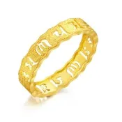 【點睛品】六字大明咒 黃金戒指_計價黃金(港圍13)