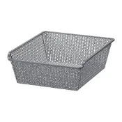 【IKEA 宜家家居】KOMPLEMENT 金屬網籃, 具圖案/深灰色, 50x58 公分