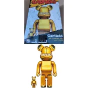 BE@RBRICK GARFIELD GOLD CHROME Ver.400%+100% 電鍍加菲貓 400%+100%