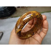 天然特級金絲鳳凰虎皮玉超厚寬版手鐲→C390