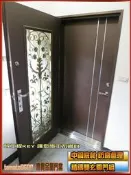批發直售價◇甲級安全門◇【花開富貴+流線雙飾】鍛造雙玄關門組(氣密隔音防盜)雙強化玻璃~