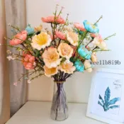 仿真花✨輕奢高檔仿真花束花藝擺設杜鵑花假花客廳餐桌裝飾家居擺件