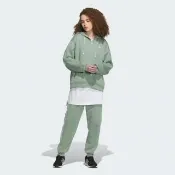 【adidas 愛迪達】外套 女款 運動連帽外套 亞規 WORD FZ HOODIE 綠 IK9894