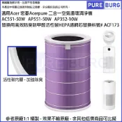 acerpure 宏碁智新 適用Acer Cool Pro 循環空氣清淨機AC551-50W AP551-50W AP352-10W 2合1除臭活性碳HEPA濾網芯取代ACF173