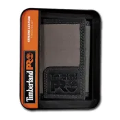 (店+)【Timberland】男皮夾 短夾 三折 帆布PRO款 牛皮夾 品牌盒裝／灰(男夾短夾男皮夾)