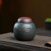 全球選品1館 生活百貨 宜興紫砂柿子茶葉罐密封儲物大小號裝罐子紫砂陶茶具茶道家用茶倉