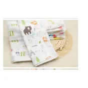 【卡通紗布方巾】31*15CM 口水巾10色隨機出貨 高密度 寶寶擦臉手帕洗澡 洗臉巾毛巾