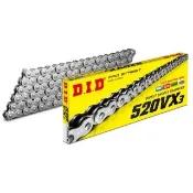【D.I.D】VX3系列 專利X型油封 重機專用 白金色鏈條(鍊條尺寸520/鏈目120節)