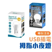 [曦有好物] USB小夜燈 迷你LED燈泡 隨身照明燈 暖白光 正白光 USB插電燈 1W小夜燈