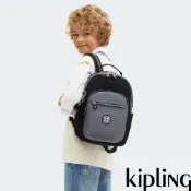『首爾包』Kipling 黑灰撞色機能手提後背包-SEOUL S