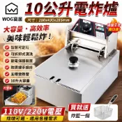 金獅瑪不鏽鋼電炸爐 油炸機 110V油炸爐 10L/20L多規格選擇 炸薯條機220V 台灣現貨【WOG 窩居】