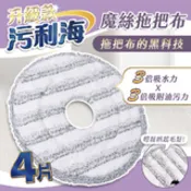 【民視消費高手】超乾淨拖把 升級款魔絲專用拖把布-4片/組 (污利海髒水分離拖把專用)