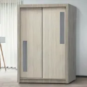 MUNA家居  艾力淺灰白原切雙色推門4X7衣櫥(3047)  120X62X200cm