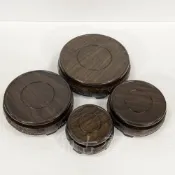 (店+)【御古齋】黑檀木 質感浮雕 圓形底座 藝品展示底座 花台花座 美觀 實用 圓底座 [四種尺寸] 1101