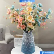人造花擺飾 人造花束 仿真花 假花裝飾擺件 假花 假花裝飾  【1906人收藏】家居高檔輕奢仿真花擺設杜鵑花假花客廳餐桌