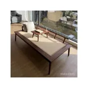 (店+)時光家居 新中式羅漢床現代簡約榆木貴妃蹋禪意沙髮客廳床榻陽臺休閒沙髮床