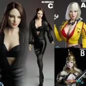 【限時下殺】SUPER DUCK SDH018亞洲寫實銀發美女頭彫1/6包膠素體粉肌白肌素體