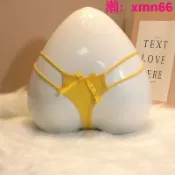 寶承齊百貨 丁字泳褲丁字褲性感鐵環鏤空泳布絲滑蝴蝶結細帶超薄透氣低腰純色
