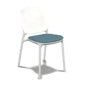 【BreezeOnline 微風精品線上】S.CAB Design HUG chair 擁抱椅_單椅無扶手可堆疊/亞麻白+石英藍坐墊