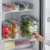 協貿國際日用品生活11館 易麗潔冰箱收納盒廚房食品級蔬菜保鮮盒專用冷凍密封儲物整理神器