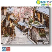 (店+)【Manto】櫻見京都小徑-台灣製DIY數字油畫|超取專用大小