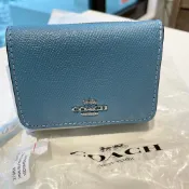 COACH 短夾 皮革 荔枝紋 耐刮 LOGO 皮革短夾 扣式短夾 三折短夾 全新 現貨 拉鍊短夾 零錢包