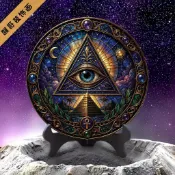💥熱銷💥光明會世紀新秩序全視之眼徽章光明會周邊相框復古裝飾擺件