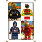 ☆【樂高公仔館】☆【100%真品LEGO鑰匙圈】☆(美國隊長.鋼鐵人.羅賓)