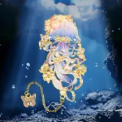 🎉可開發票🎉海洋書籤高檔精緻金屬鏤空黃銅書籤創意高顏值女生生日禮物國小生獎勵畢業禮品古典中國風水母文創紀念品文具