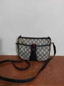 義大利製 Gucci GG logo 老花 真皮 古著 側背包 斜背包