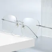 (店+)【LEESA】無框眼鏡\眼鏡男\無邊框眼鏡\防藍光\無度數眼鏡\斯文眼鏡\書生眼鏡\眼鏡\純鈦眼鏡\鏡框\鏡架\學生眼鏡\禮物