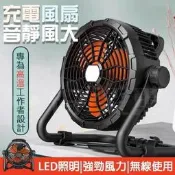 【露營 風 扇燈】超長續航強風壁掛式掛勾式手提式檯燈吊扇DC變頻LED照明三檔風速USB充電戶外露營工地家用宿舍工業風便攜多功能