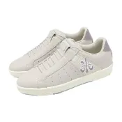【ROYAL Elastics】休閒鞋 Icon 女鞋 米色 紫 獨家彈力帶 無鞋帶 皮革 901961886