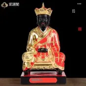 三坪祖師香樟木彫佛像家用清水祖師爺黑靣三坪祖師公閩南供奉佛像