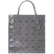 【ISSEY MIYAKE 三宅一生】BAOBAO 亮面方格6x6側肩/手提包(炭灰色)