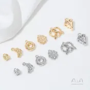 Ala---保色14K包金牛角麵包愛心包起司甜甜圈蛋糕吊墜ins風手工飾品掛件