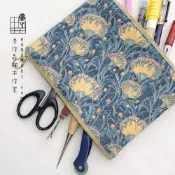 (店+)手作森林【DIY材料包-拉拉鍊收納包】影音教學 棉布 暮色草集 原創印花 雙開 筆袋 工具袋 自有品牌布料