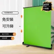 【速發】加厚綠幕背景布摳像加厚綠色帶支架套餐攝影綠布扣圖支架拍炤