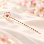 Pinkoi 代購 - 波斯菊單枝髮簪 | 淡粉色七寶燒花朵珠寶