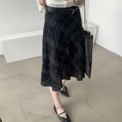 梵隼·XH韓系不規則下擺魚尾裙東大門夏季新款中長款含腰帶半身裙#Hi, 貼心優衣家居#