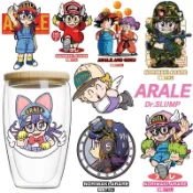 Arale 阿拉蕾冷印貼紙水晶膠UV轉印貼紙時尚DIY標籤貼紙卡通可水洗貼紙