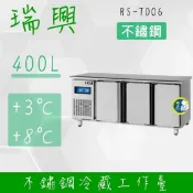 瑞興6尺400L三門不鏽鋼冷藏工作台RS-T006 工作臺冰箱、冷藏櫃、吧台