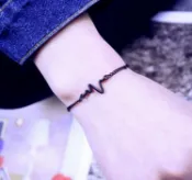 FINDSENSE服飾 完美典型 潮流 閃電 手環 手鍊 黑色 手環 暗黑款 男女配戴 情侶 百搭 兩用款