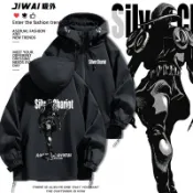 JOJO的奇妙冒險聯名星塵斗士銀色戰車鎮魂曲沖鋒衣男女秋冬外套【gvtjxy ~/~極極】