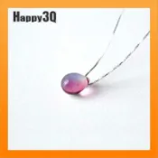 Happy Happy S925純銀項鍊短項鍊鎖骨項鍊眼淚水滴水珠天然粉水晶項鍊小清新-黃綠/藍紫/紫紅【AAA2824】