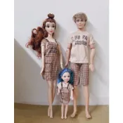 芭比 肯尼 格紋 情侶裝 親子裝 小凱莉 雀兒喜 情侶 衣服 圍裙 格紋 農村 服裝 娃娃 男芭比