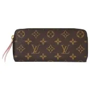 【Louis Vuitton 路易威登】LV M61298 Clemence 經典花紋拉鍊零錢長夾(粉 現貨)
