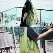 🌷限時搶購🌷 Harrods簡約時尚便攜大容量單肩環保購物袋可折疊收納袋通勤包
