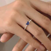 拼接馬賽克彩色剛玉紅寶石愛心18k金紅寶石戒指藍寶石耳環